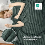Bedsure Full Size Fleece Blankets for Bed Mallard Green 84"x90" - Image 4