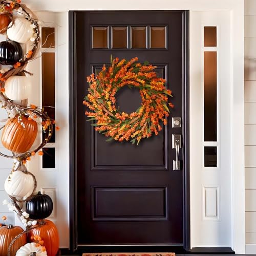 Waipfaru 24 Inch Fall Wreaths for Front Door Outside - Image 5