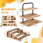 3 Pack Wooden Cupcake Stand 3 Tier Large Tiered Risers Set - Image 2