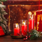 Shihanee 3 Pillar Candle and Holder, S, Red - Image 4