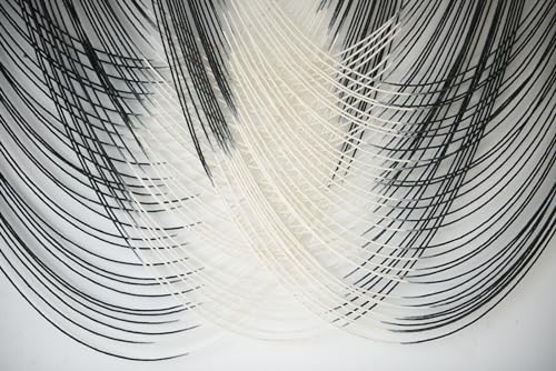 Jakalin Macrame Wall Hanging Black Ombre Dip-Dyed Fiber Decor 59" Wx33 L - Image 6