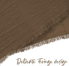 Pesonlook 60 Pcs Brown Handmade Cotton Cloth Napkins with Fringe,16x16 Inch - Image 5