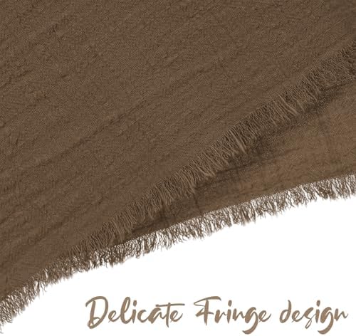 Pesonlook 60 Pcs Brown Handmade Cotton Cloth Napkins with Fringe,16x16 Inch - Image 5