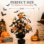 2Pack Lighted Halloween Table Tree, Halloween Pumpkin Decorations for Home - Image 6