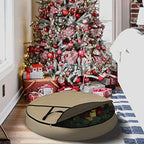 Covers & All Christmas Wreath Storage Bag 12 Oz with Carrying Handle & Dual Zipper - 100% Water Resistant Durable Material Storage Bag - Holiday Xmas Tear Resistant Bag (34" Dia x 7" H, Beige) - Image 5