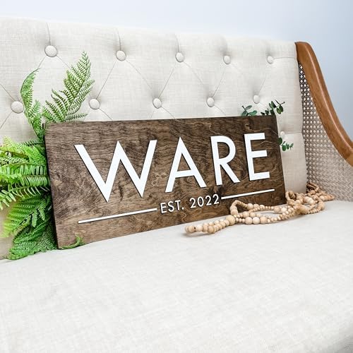 Custom Wood Sign for Newlyweds – Just Married Sign, Wedding Registry Gifts, Personalized Family Name Plaque, Wood Name Signs, Family Name Signs, Hickory Hollow Designs (Simple & Lines) - Image 3