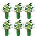 TORONTOKYO 6Pcs St Patricks Day Decorations Artificial Potted Plant Green Shamrock Stems Floral Picks Small Fake Plant for Home Party Table Centerpiece Decor by TORONTOKYO