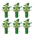 TORONTOKYO 6Pcs St Patricks Day Decorations Artificial Potted Plant Green Shamrock Stems Floral Picks Small Fake Plant for Home Party Table Centerpiece Decor by TORONTOKYO