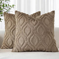 decorUhome Faux Fur Soft Light Brown Throw Pillow Covers 26x26 Set of 2 by decorUhome
