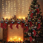 Tatuo 12 Pack Christmas Burlap Stockings Hanging,Stylish Color - Image 2