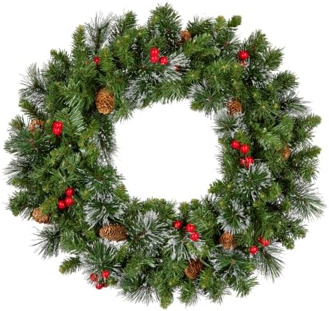 National Tree Company 24in Pre-Lit Crestwood Spruce Christmas Wreath by Unknown