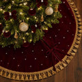 Roowest 55 Inch Burgundy Christmas Tree Skirt Velvet, Round by Roowest