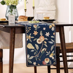 bilin gaier Designer Vintage Linen Small Table Runner,63"x12"-DeweyA Blue - Image 7
