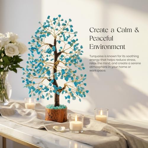 Crocon® Turquoise Crystal Tree of Life for Unique Gifts for Mom, Dad, Home - Image 3