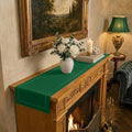 Signature Linen™ by D'Moksha, Forest Green Table Runner 60 Inches, 100% Pure Linen, Hemstitch, Coffee Table Runner, 14 x 60 Inch for Dresser Tables- Fall, Weddings, Outdoor Hosting by DMokshaHomes