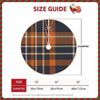 Christmas Tree Skirt 48 Inch, Navy Blue and Orange Plaid - Image 5