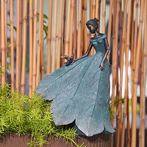 Guichifun Fairy Statue Home Decoration Leaf Angel Girls 8.5 x 5 x 12 Inch - Image 3