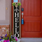Oh Hello Porch Welcome Sign for Front Door Decor, 45"X9", Wood - Image 7