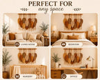 Macrame Wall Hanging Large, Boho Wall Decor, Leaf Macrame Wall Art, Woven Cotton Tapestry for Bedroom Living Room (Beige and Brown) 39" x 31" - Image 6