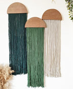 Induslyfe Macrame Wall Hanging 3 pcs Tapestry Woven Boho Home Chic Wall decor Bohemian Geometric Art Decor Bedroom Nursery Apartment Dorm Decoration Minimalistic Sage Green gift Birthday Xmas by Induslyfe