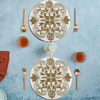 Beaded Charger Placemats Set of 2, 13" –Silver Gold Ivory - Image 7