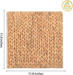 Square Placemats Set of 10, Water Hyacinth Woven Placemats for Dining Table, Boho Rattan Plate Chargers for Dinner Plates, Handmade Wicker Table Mats for Farmhouse and Holiday Decor, 11.8 Inch - Image 2