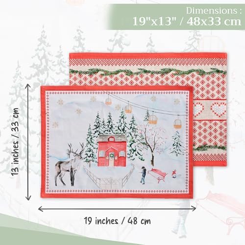 Maison d' Hermine Placemats Set of 4 Reusable 100% Cotton (13"x19") - Image 4