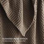 EVERGRACEHOME Chunky Chenille Knit Throw Blanket, 60 x 80, Mocha Brown - Image 2