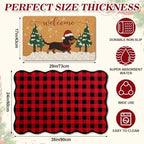 Lyrow 2 Pcs Welcome Doormat and Plaid Door Mat Anti-Slip Welcome Floor Mat - Image 2