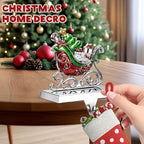 GUOER 3 Pack Christmas Stocking Holder Set for Mantle Christmas Decorations Mantle Fireplace Topper-House, Sleigh and Christmas Tree Hangers Decorative Metal Hanger - Image 6