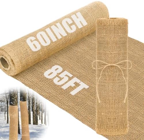 Buryeah 1 Pack 60 Inch X 85 ft Burlap Fabrics Roll Natural Jute Garden by Buryeah