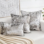 Premium Series, Crushed Velvet Throw Pillow Covers, Luxury Thick Cushion Cases for Home Decor, Granite Grey, 20x20 Inch, Covers Only by HERAYLI