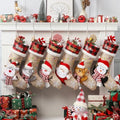 Personalized Christmas Stockings with Embroidered Name & Monogram,Custom 3D Xmas Character Stocking,18” Large,Santa,Snowman,Reindeer,Dog,Cat Fireplace Hanging Burlap Plaid Stockings(5 Pack) by Infiher