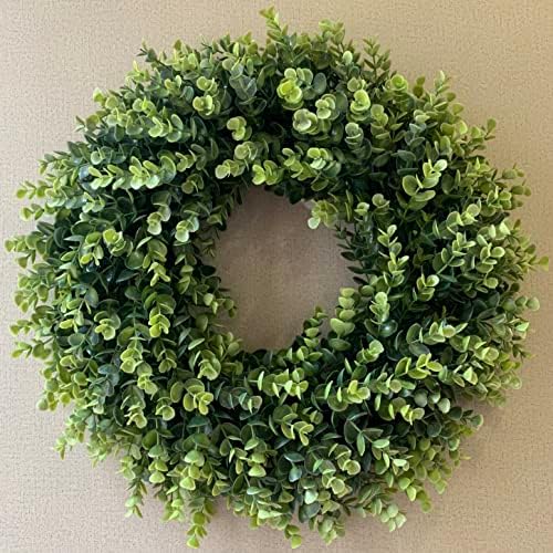20” Wreaths for Front Door Spring Summer Green Boxwood Door Wreath for All Seasons Living Room Bedroom Window Wall Indoor Outdoor Farmhouse Easter St. Patrick's Independence Day Home Decoration - Image 4