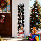 Winter Merry Christmas Welcome Sign for Front Door with Hanging Rope, 47" Farmhouse Cute Vertical Snowman Welcome Sign for front porch, Rustic Large Tall Wooden Porch Leaner Home Outdoor Decor by Homuvdok