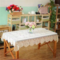 USTIDE Crochet Tablecloth Rectangular 59x78inches Beige Cotton Lace Tablecloth Rectangle Elegant Kitchen Tablecloths by USTIDE