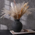 Ceramic Flower Vase Home Decor, 7.4 in Farmhouse Table Vases Retro Vintage Living Room Kitchen Bedroom Decoration Pottery Decorative Vases for Flowers House Shelf Office Desk Dining Entryway, Black - Image 3