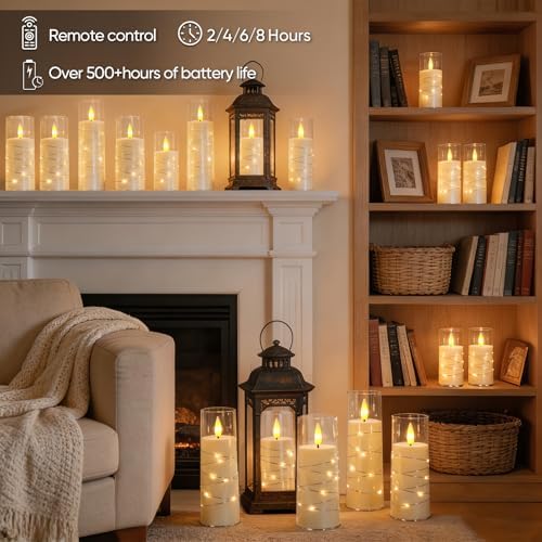 Raycare 18 Pcs Flameless Battery Operated Pillar Candles with Remote Timer - Image 2
