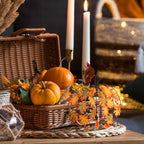 Wesiti 2 Pcs Metal Fall Pumpkin Wall Decor 14" Welcome Pumpkins Fall Sign Metal Farmhouse Autumn Vintage Leaf Wall Art Hanging Rustic Room Decor for Autumn Harvest Holiday Indoor Outdoor - Image 6