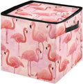 Colorful Flamingos on Pink Christmas Ornament Storage,Stores up to 64 Holiday Ornament,Adjustable Dividers,Zippered Top,Two Handles Attractive Storage Box Keeps Decorations Clean by PNYOIN