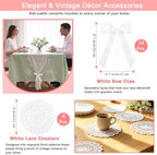 12 Pcs White Lace Table Runner,14x120Inch Vintage Wedding Home Decor Runner - Image 4
