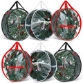 Zhengmy 6 Pcs Clear Christmas Wreath Storage Bag Wreath Storage Container With fixing strap Wreath Storage Box with Handles for Storing Garland Holiday Wreath Wrapping(24 Inches) by Zhengmy