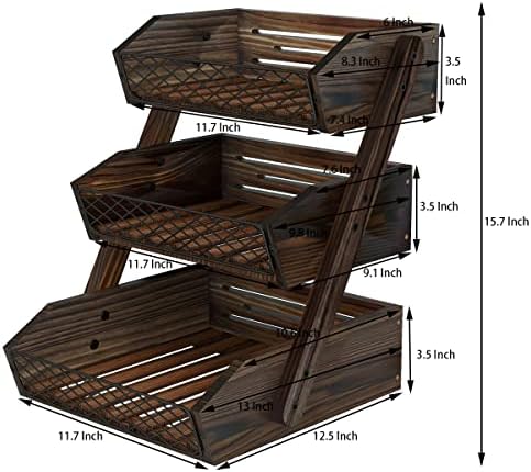 Dorhors Fruit Basket for Kitchen Counter Organizer,Fruit Bowl Stand Storage - Image 6