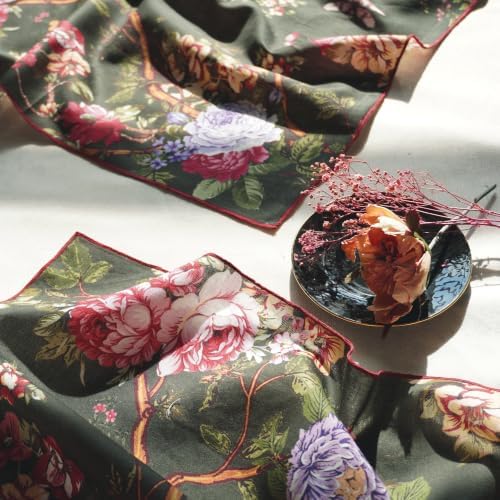 100% Cotton Printed Cloth Napkins Set of 6, 18x18 Inch Reusable Dinner Napkins, Soft Washable Floral Table Napkins for Dining, Parties & Hosting - Green Floral - Image 5
