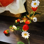 20 LED Strawberry String Lights,Artificial Strawberry Garland Vines Lights Battery Powered Sunflower Fairy String Lights for Indoor Bedroom Wedding Home Garden Decoration(Strawberry, 4) - Image 6