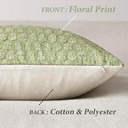 Foindtower Decorative Floral Print Throw Pillow Covers 22×22 Lime Green - Image 2