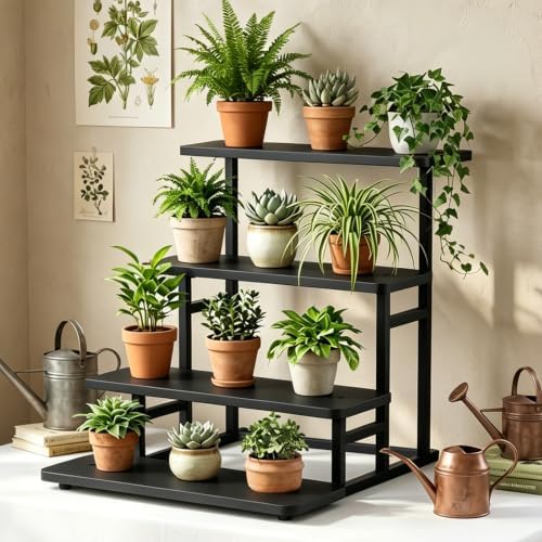 Cupcake Stand for 50 Cupcakes 4 Tiered Tray Stand for Food Cookie Wooden Dessert Display Risers for Party Wedding Buffet Stepped Risers Display Stands for Vendor Farmers Market Display, Black - Image 7
