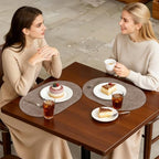 homing Heat Resistant Oval Placemats Set of 8, Light Brown - Image 7