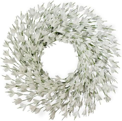 26 Inch Fall Wreath for Front Door, Autumn Thanksgiving Decor (White) by FLAGLY