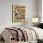 Ship Next Day - Framed American Flag Canvas Wall Art, Patriotic USA Typography Pledge of Allegiance Print, Vintage Farmhouse Home Decor Painting for Office, Living Room, Bedroom - Image 5